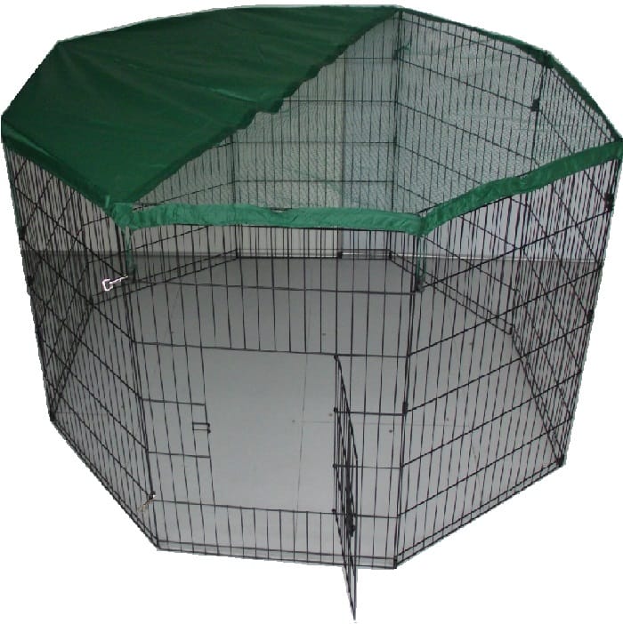 dog pen with roof