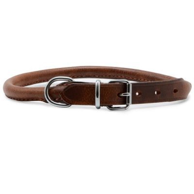 Ancol Heritage Round Sewn Leather Collar