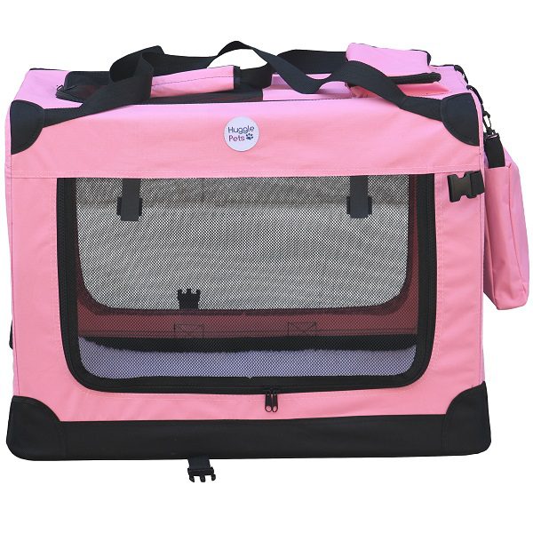 Fabric Pet Crate - Pink