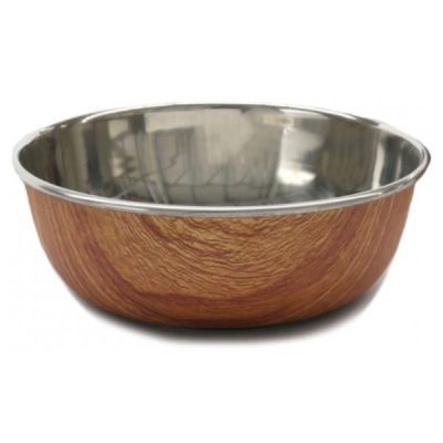 Wood Effect Steel Pet Bowl
