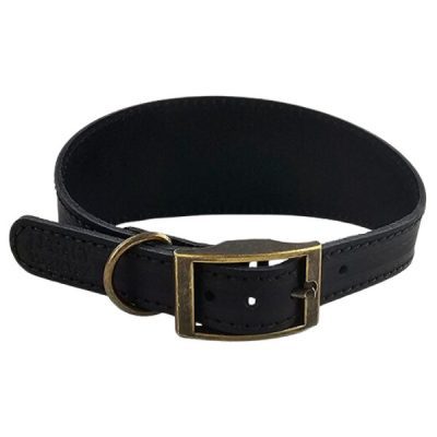 HugglePets Leather Hound Dog Collar black