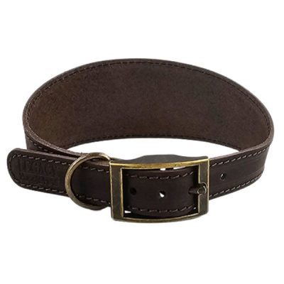 HugglePets Leather Hound Dog Collar chocolate