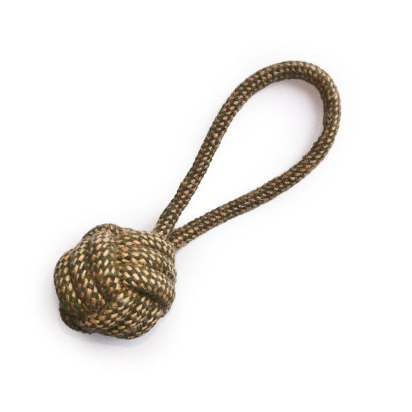 HugglePets Legacy Hemp Ball Tugger Dog Toy